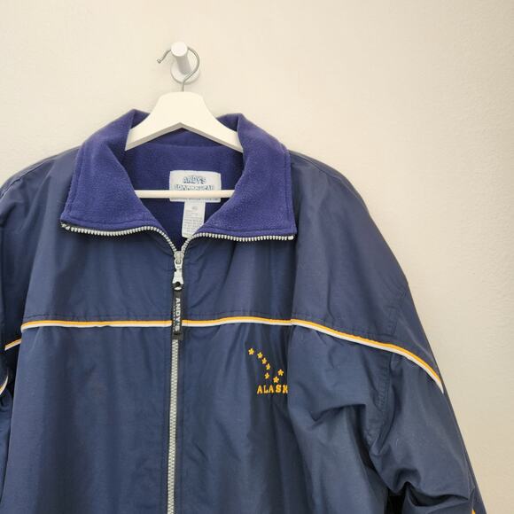 Vintage 80s Mens Andy's Sportswear Blue Alaska Fleece Lined Rain Jacket XXL - Picture 2 of 9